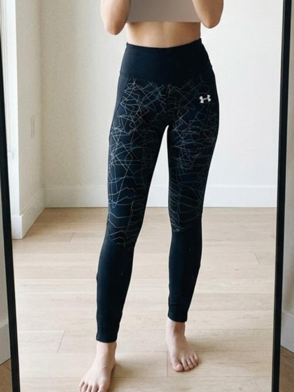 Under Armour Women's Black Blue Compression Athletic Leggings
